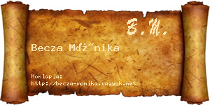 Becza Mónika névjegykártya